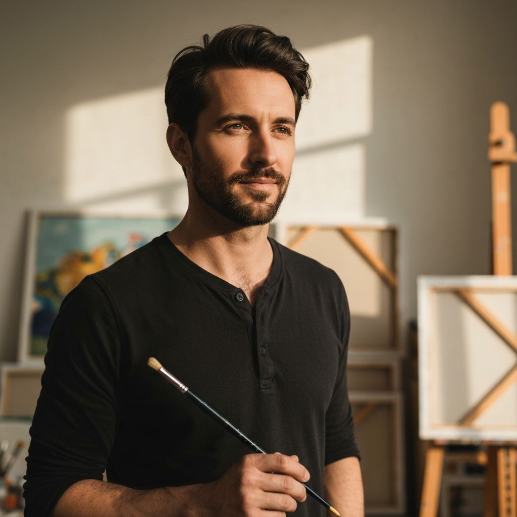 Ankit Kumar in his art studio